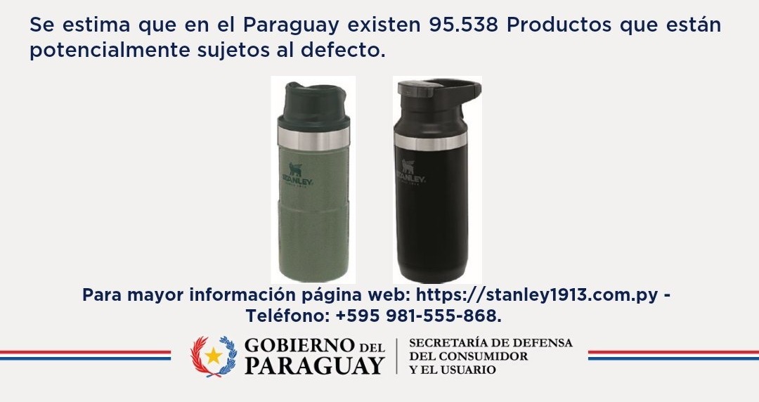 Alerta sobre productos Stanley con defecto. Foto: Sedeco.