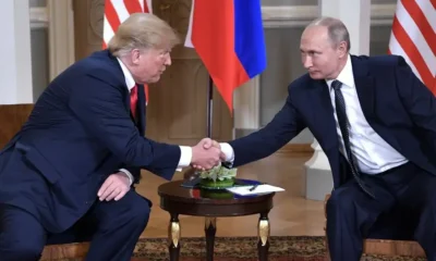 Donald Trump (izq.) en su primer mandato como presidente de EE.UU., durante una cumbre con su par ruso Vladímir Putin en Finlandia. Archivo: 16.07.2018 /DW