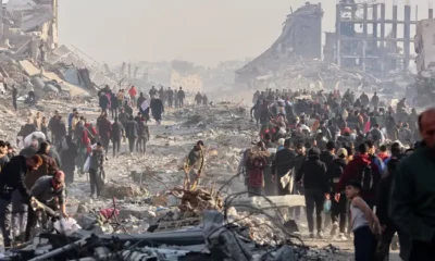 Más del 90 por ciento de los habitantes desplazados de Gaza volverán a hogares destruidos o inhabitables. Imagen: Omar Al-Qattaa/AFP/Getty Images