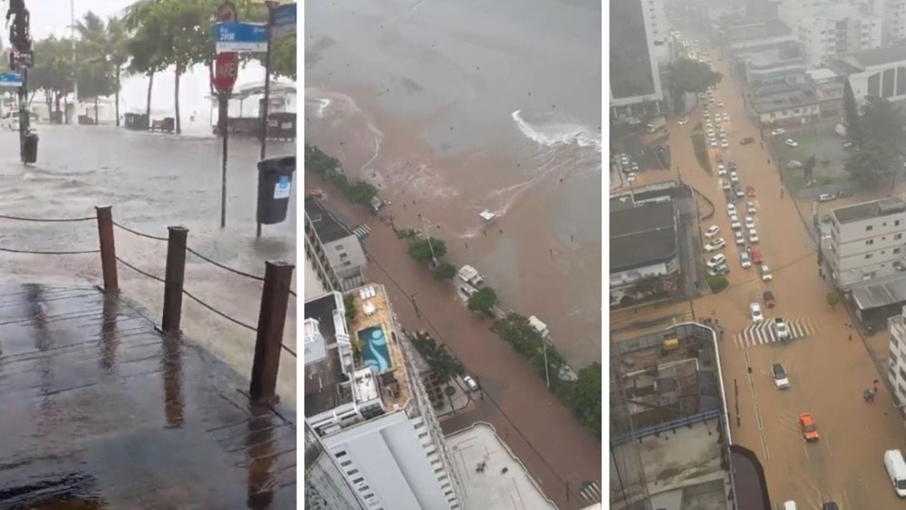 Inundaciones en Balneario Camboriú. Foto: Primera Edición.