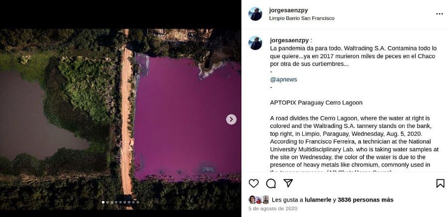 Posteo de Jorge Sáenz en InstagramFuente: Instagram de Jorge Saénz – Posteo del día 5 de agosto de 2020. 