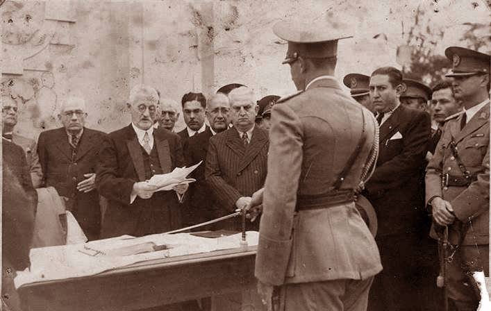 Plaza de la Libertad en Concepción, 3 de Abril de 1947. La Revolución proclama “Capital Provisional de la República” a la Ciudad de Concepción, y “asiento central de su gobierno y de su administración pública”. Archivo: Porfirio Báez González, Junta de Estudios Históricos de la Villa Real. Publicación en FB de la Academia Liberal de Historia.