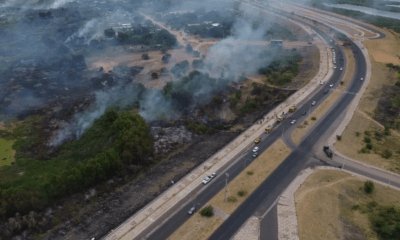 Incendio en la Reserva del Banco San Miguel - Costanera Norte. Foto: JMA.