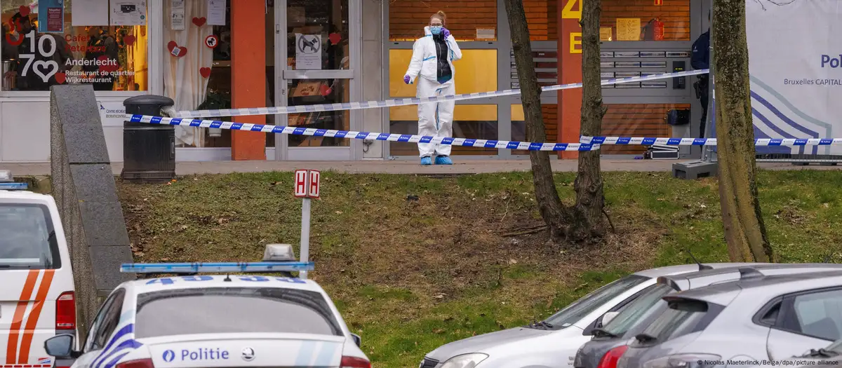 Escena del tiroteo esta mañana en el barrio de Peterbos, en Anderlecht, Bruselas. Imagen: Nicolas Maeterlinck/Belga/dpa/picture alliance