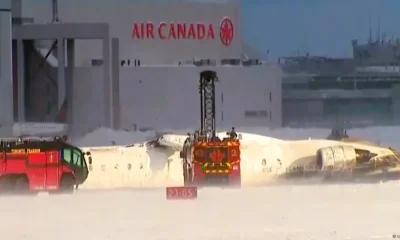 Avión vuelca en aterrizaje en Toronto. Foto: DW