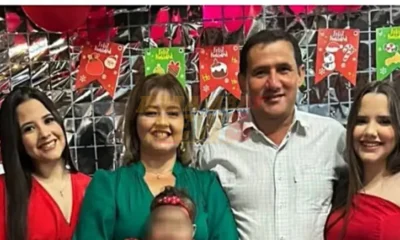 El diputado Cleto Giménez y su familia. Foto: Gentileza.