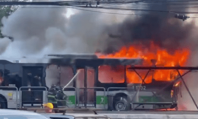 Avioneta se estrelló contra un bus en San Pablo, Brasil. Foto: Infobae.