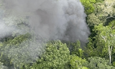 La Fuerza Aérea de Brasil derribó un avión cargado con drogas procedente de Venezuela que ignoró las órdenes de aterrizaje. Foto: Captura de pantalla.