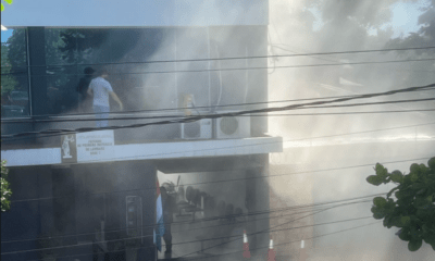 Princpio de incendio en el Juzgado de Primera Instancia de Lambaré. Foto: Captura.