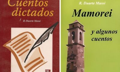 Tapas de los libros “Cuentos dictados” y “Mamorei” de Rolando Duarte Mussi. Cortesía