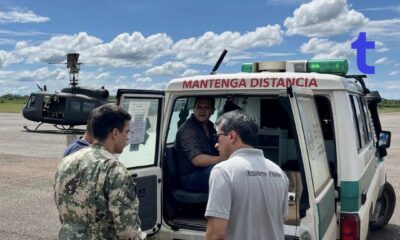 Comitiva fiscal fue trasladada en helicóptero ante la gravedad. Foto: Gentileza.