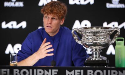 Jannik Sinner en rueda de prensa tras ganar el Open de Australia. Foto: La Sexta.