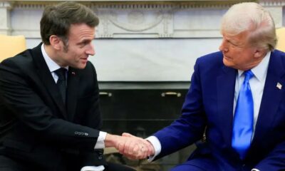 Emmanuel Macron (izq.) con Donald Trump en la Casa Blanca.