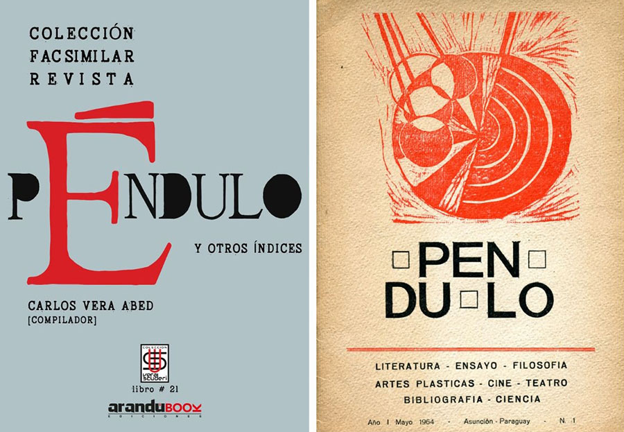 Portada de la Colección Facsimilar "Revista Péndulo..." (2025) y portada del primer número de "Péndulo" (1964). Cortesía