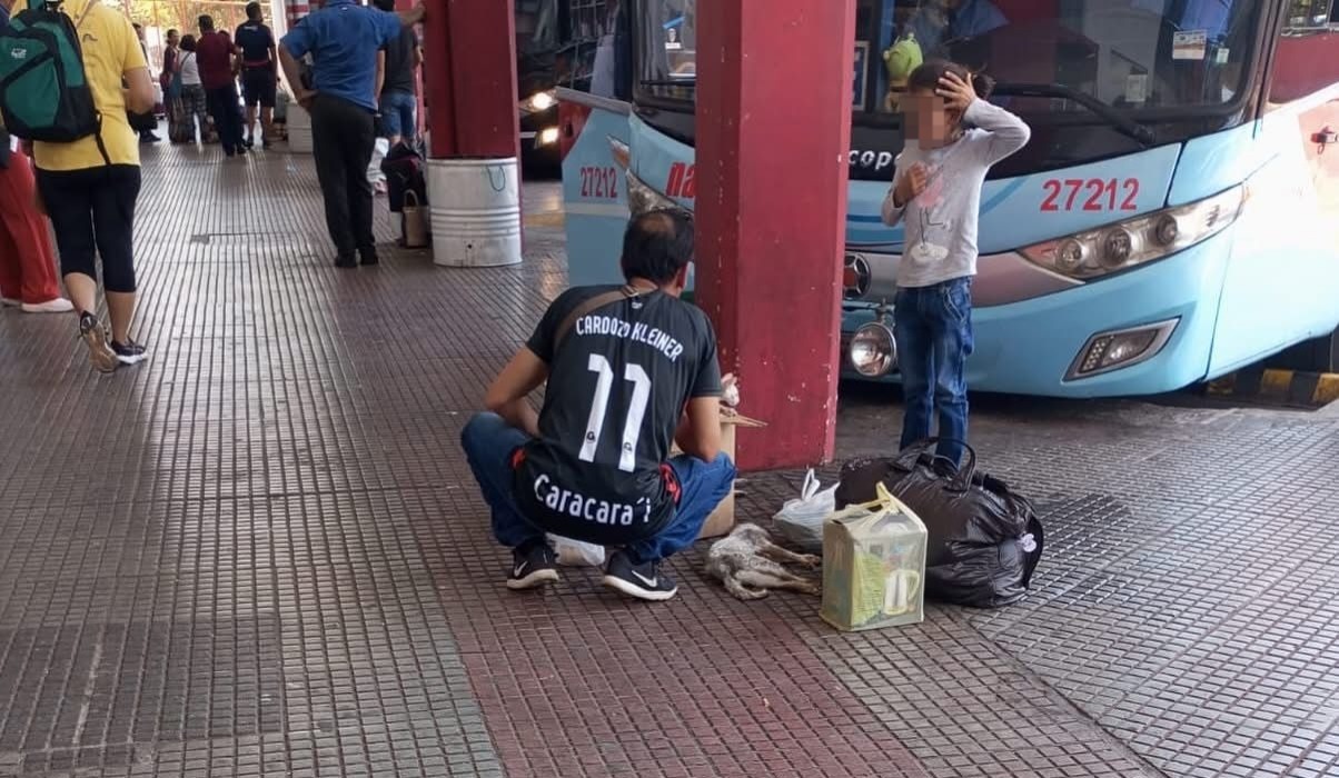 Momentos en que la niña estaba desconsolada por la pérdida de su mascota. Foto: Gentileza.