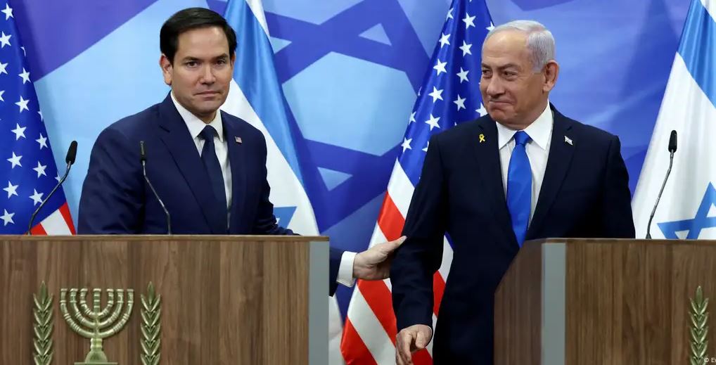 Rubio se reunió con el primer ministro israelí Benjamin Netanyahu en Jerusalén al comienzo de una gira regional (16.02.2025). Foto: DW.