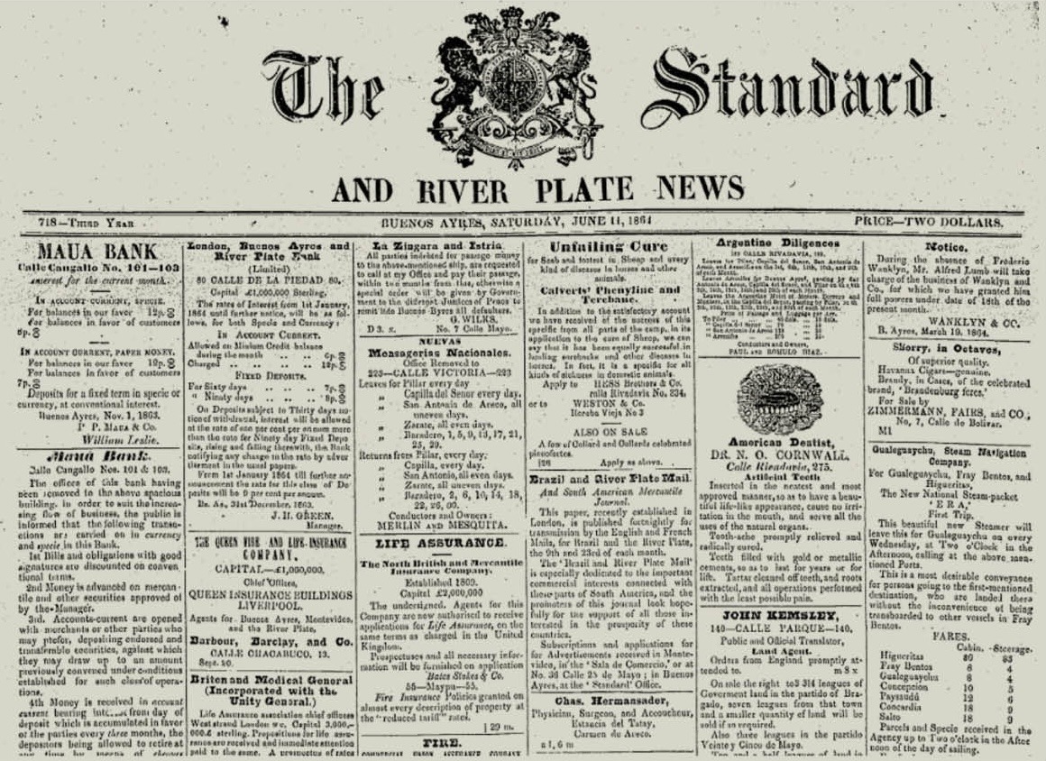 The Standard, edición de junio de 1864. Cortesía