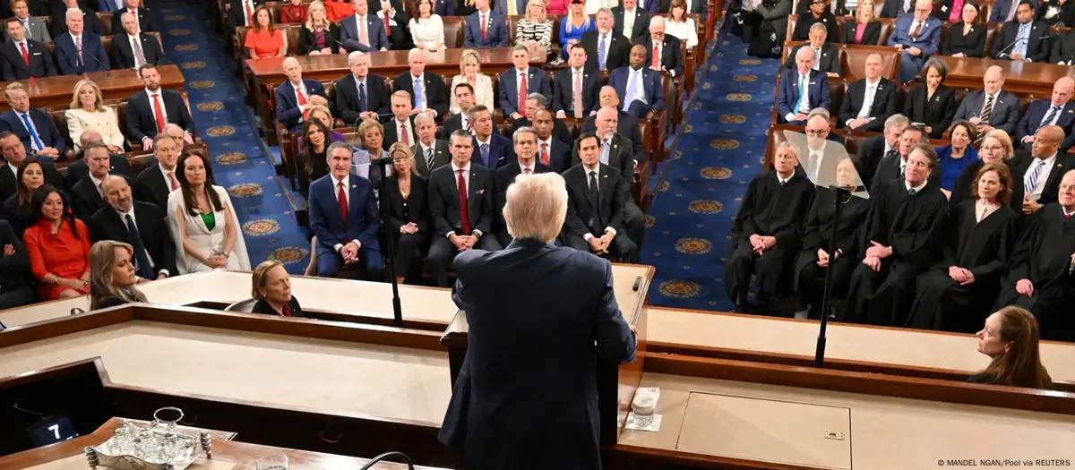 El presidente Donald Trump ante el Congreso. Foto: DW