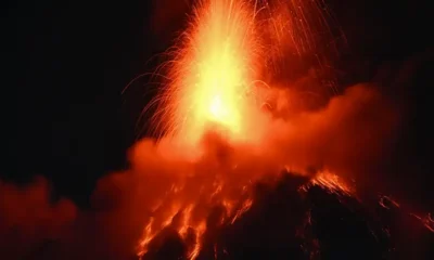 El volcán de Fuego en erupción, en Guatemala. Foto:DW