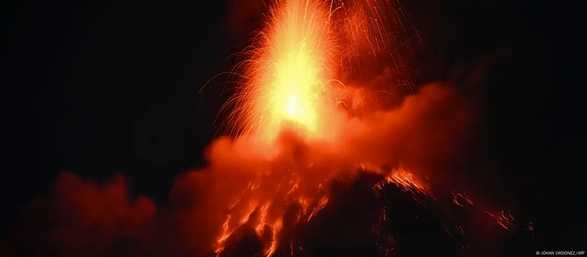 El volcán de Fuego en erupción, en Guatemala. Foto:DW