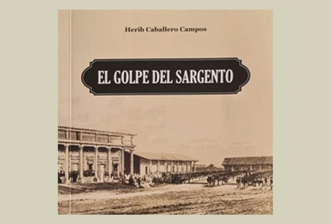 "El golpe del sargento" (2022), libro de Herib Caballero Campos, parecería ofrecer el relato más completo y reciente sobre la acción del sargento Romualdo Duré, quizás el primer golpe militar de Paraguay. Fragmento de portada